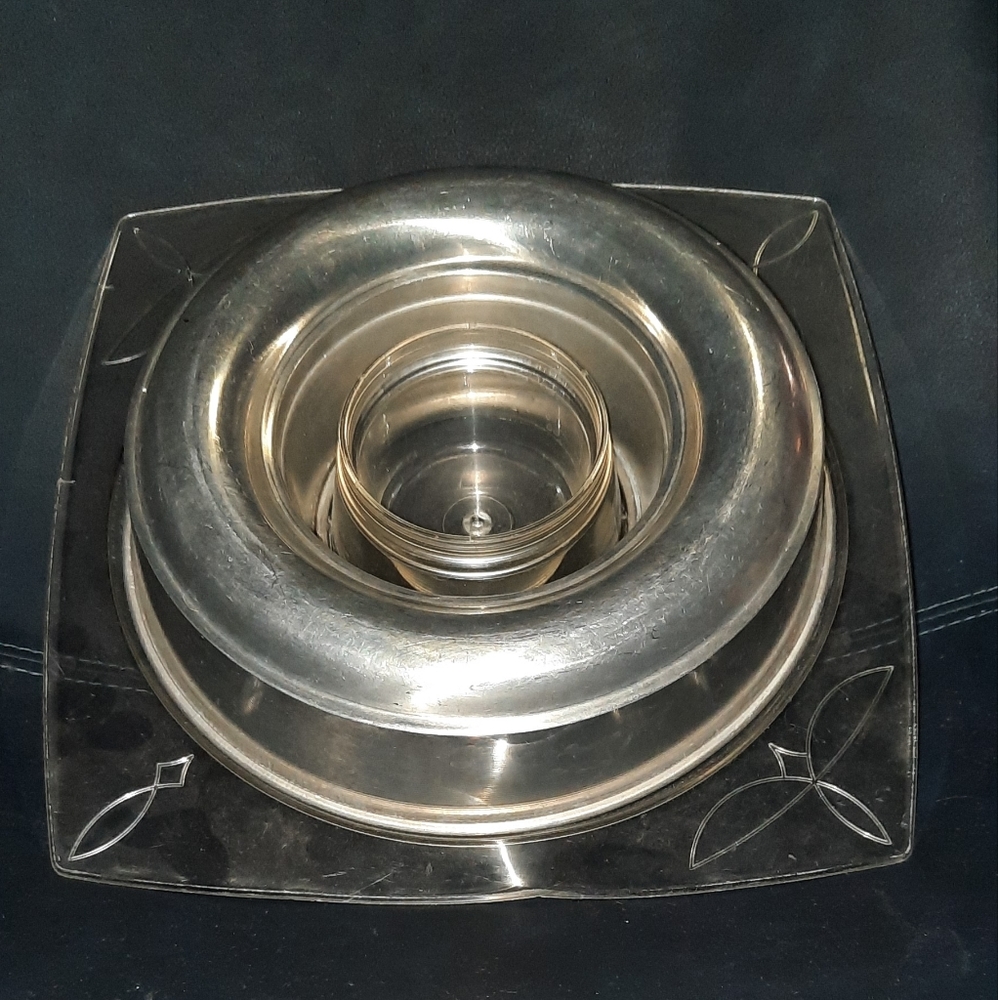 Vintage Aluminum Jello Mold with Plastic Serving Tray